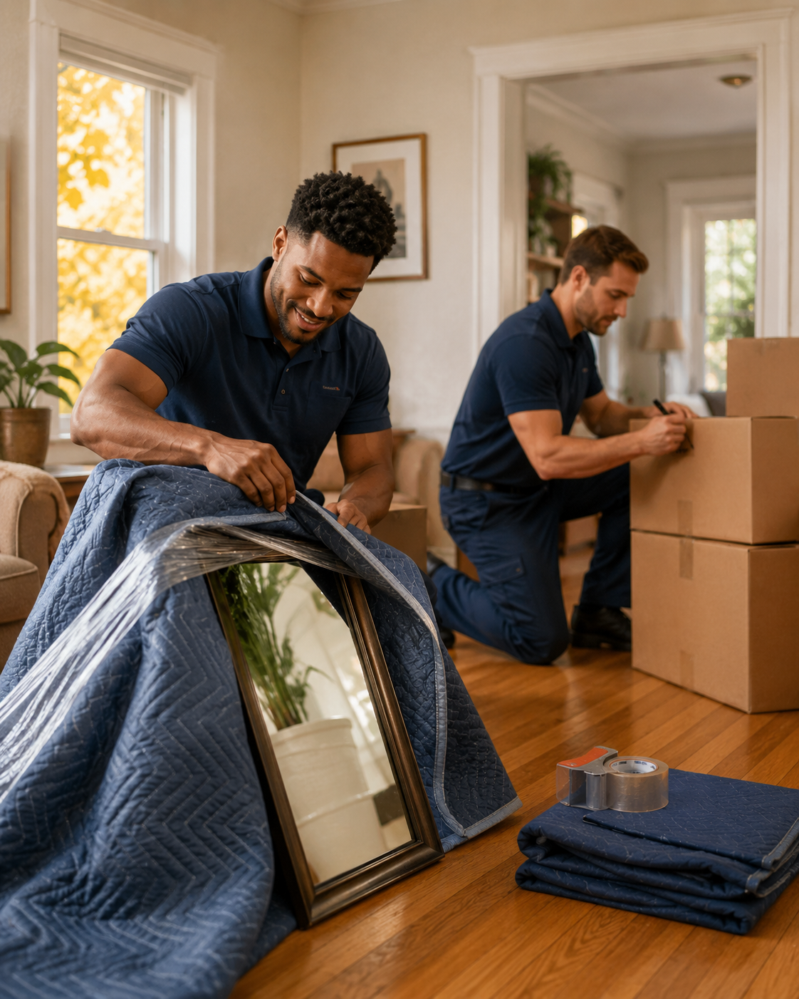 HappyHaul crew packing household items